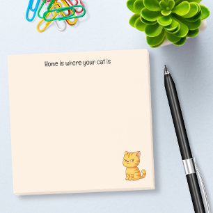 Post-it® Chat tigré orange grincheux Texte personnalisé sur