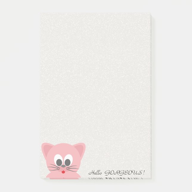 Post-it® Chat Whimsical Quirky Glittery-Bonjour Gorgeek (Devant)