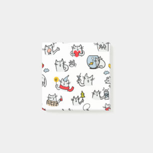 Post-it® Chats amusants, lait et magie.