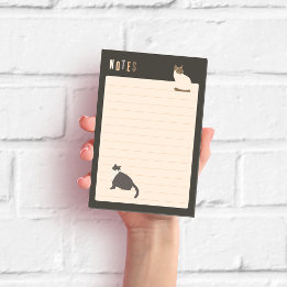 Post-it® Chats mignons gris foncé lignés