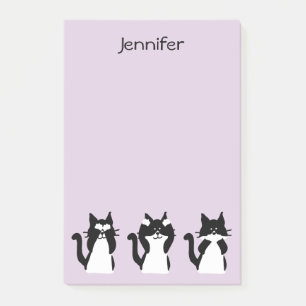 Post-it® Chats Smokings   Trois sages chatons lilas clair