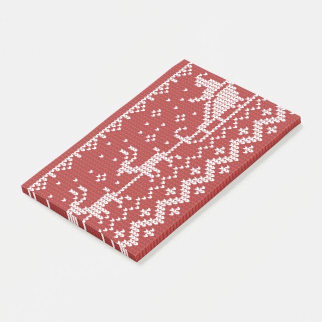 Post-it® Chaudron moche Le Père Noël traîne et rennes (Incliné)