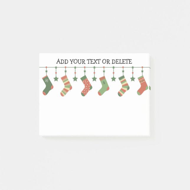 Post-it® Chaussettes de Noël jarretelles saisonnières texte (Devant)