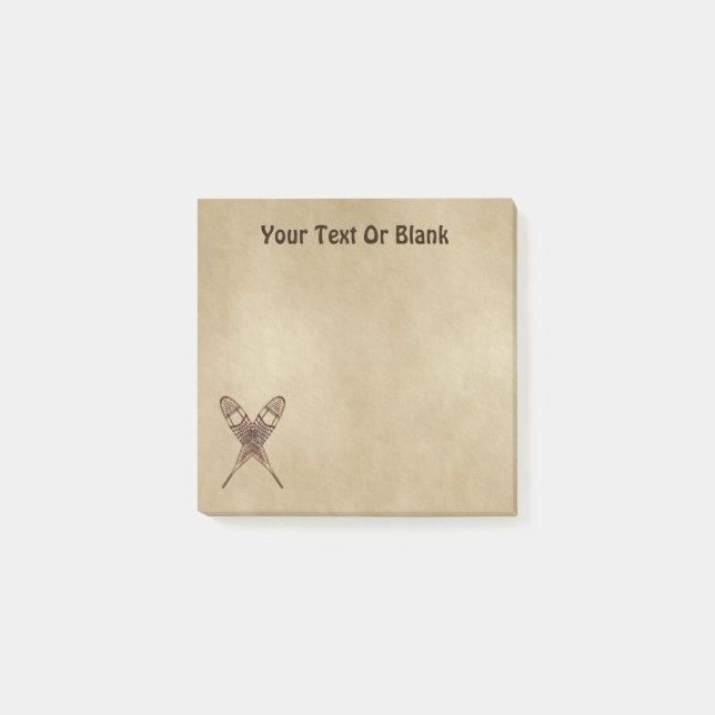 Post-it® Chaussures À Neige Sur Papier Ancien (Devant)