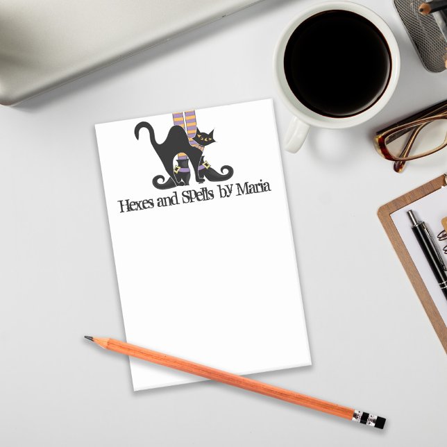 Post-it® Chaussures en sorcière blanche Halloween Chat noir (Créateur téléchargé)