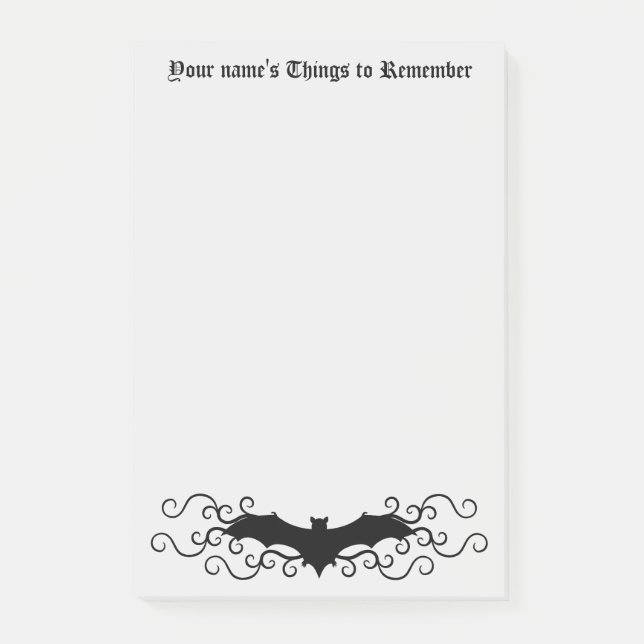 Post-it® Chauve-souris gothique victorienne (Devant)