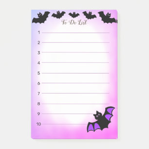 Post-it® chauves-souris volantes d'Halloween sur liste de c