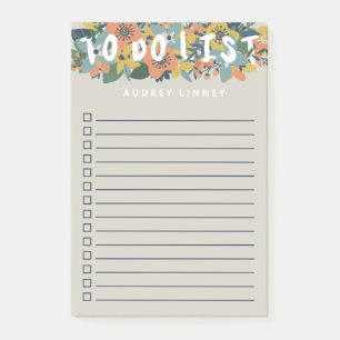 Post-it® Checkbox floral avec du charme pour faire la liste