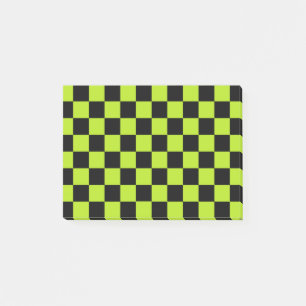 Post-it® Checkered Lime Green and Black