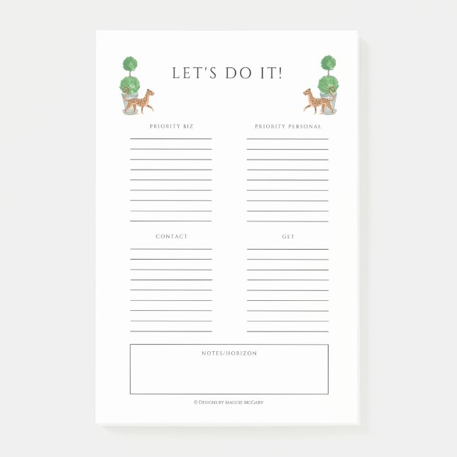 Post-it® Cheetah & topiya 4 x 6 To Do notes (Devant)