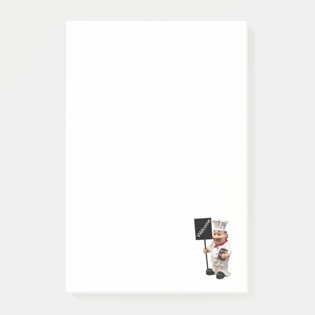 Post-it® Chef cuisinier - Carte de menu BIENVENUE (Devant)