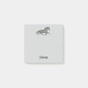 Post-it® Cheval Art Style Vintage Post It Note Pad et nom