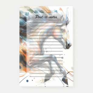 Post-it® Cheval courant à l'aquarelle abstraite
