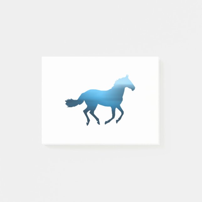 Post-it® Cheval - Course - Bleu (Devant)