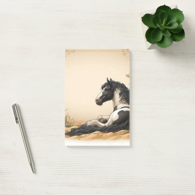 Post-it® Cheval de peinture noir et blanc (Bureau)