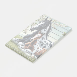 Post-it® Cheval et poulain reposent au milieu des arbres en