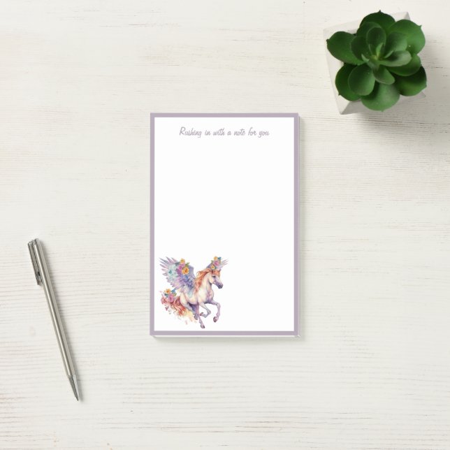 Post-it® Cheval Galloping Avec Fleur De Wreath (Bureau)
