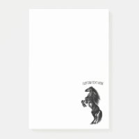 Cheval Sauvage Noir Droit - Dessin Noir et Blanc