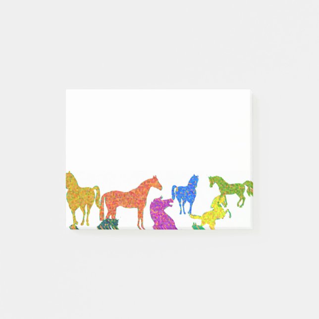 Post-it® Chevaux d'arc-en-ciel - "pointillé au sujet des (Devant)