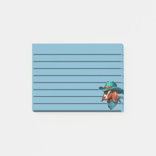 Post-it® Chèvre portant un Casquette élégant Cowboy et Band