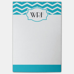 Post-it® Chevron blanc bleu d'Aqua Modulé