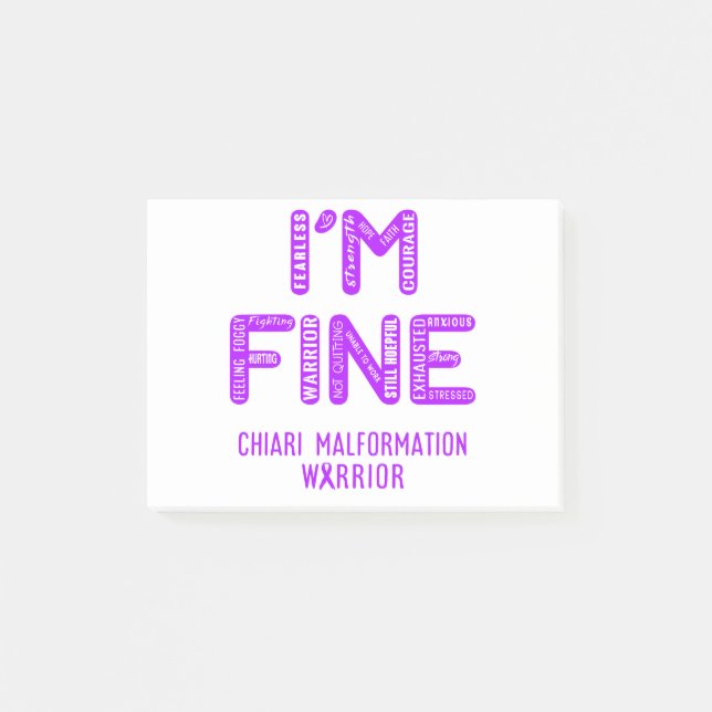 Post-it® Chiari Malformation Warrior - JE SUIS FINE (Devant)