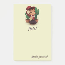 Chibi flamenco en espagnol casquette et cactus