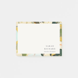 Post-it® Chic Boho Coloré Ocre Jaune Peint Floral