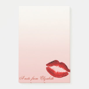Post-it® Chic Élégant Fille Stylée ,Lèvres Rouges Pailletée