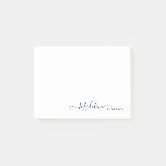 Post-it® Chic élégant moderne Script de fille bleu marine (Devant)