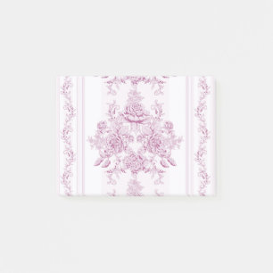 Post-it® chic français, rose, toile, floral, motif, victori