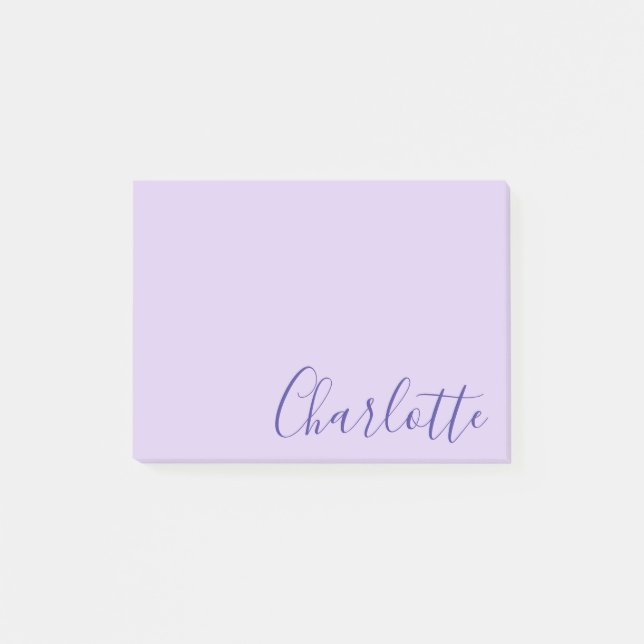 Post-it® Chic Modern Purple Script Fully Customizable (Devant)
