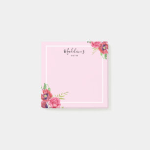 Post-it® Chic moderne Fleurs rouges et roses Arrière - plan