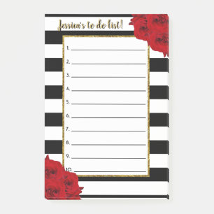 Post-it® Chic Moderne Luxe Rouge Roses À Faire Liste