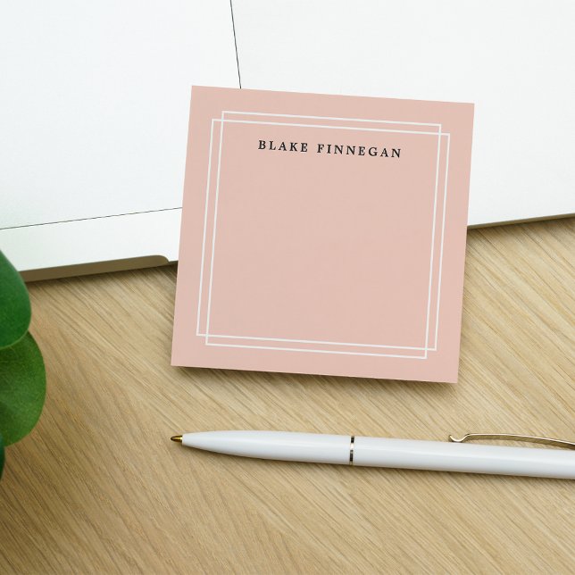 Post-it® Chic Pastel Peach | Bordure blanche personnalisée (Créateur téléchargé)