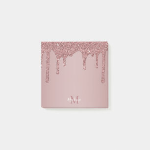 Post-it® Chic Rose Gold Parties scintillant gouttes Monogra