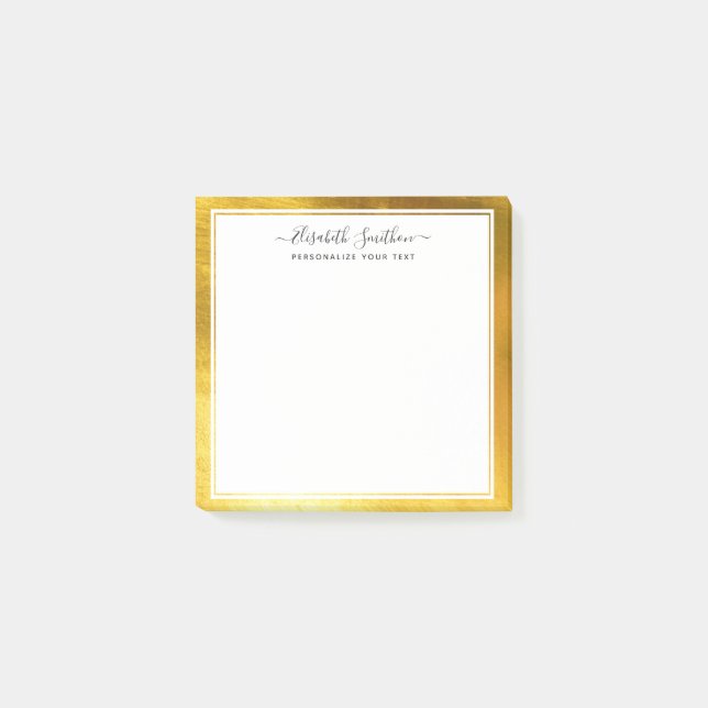 Post-it® Chic Simple Minimal Blanc Gold Papier à lettres pe (Devant)