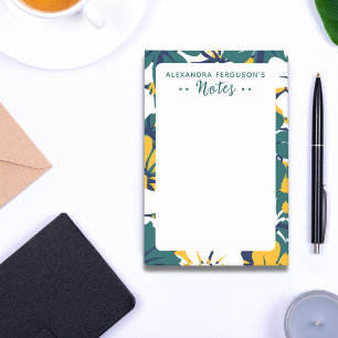 Post-it® Chic Tropical Vert Jaune Blanc Floral Motif
