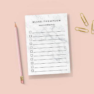 Post-it® Chic White Marble Personalized To-Do List