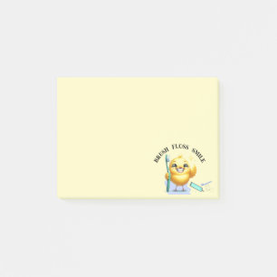 Post-it® Chick souriant avec slogan dentaire