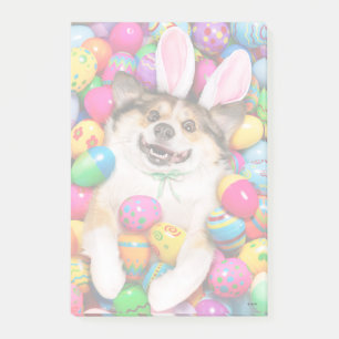 Post-it® Chien allongé sur des œufs de Pâques
