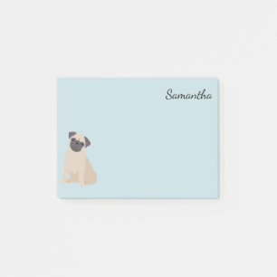 Post-it® Chien Carlin personnalisé Fawn mignon