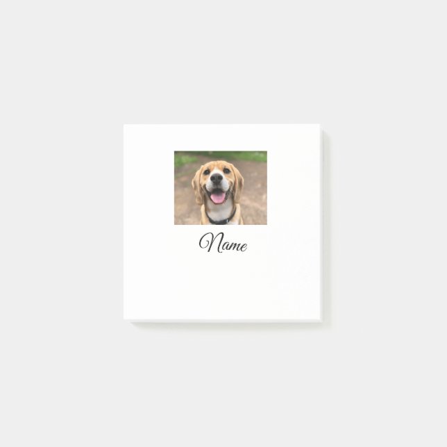 Post-it® Chien chat photo ajouter le nom de l'animal de com (Devant)