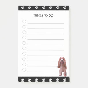 Post-it® Chien coquelicot mignon sur des choses noires et b