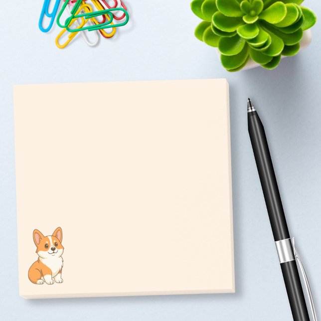 Post-it® Chien Corgi Beige Mignon (Créateur téléchargé)