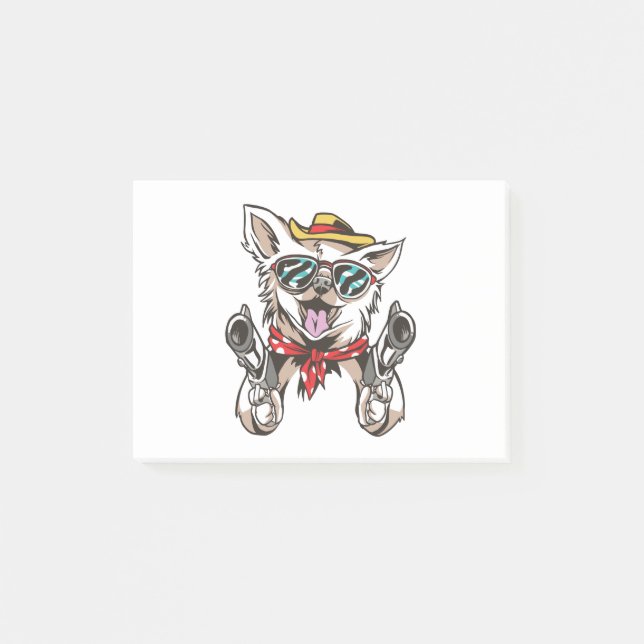 Post-it® Chien Cowboy Drôle (Devant)