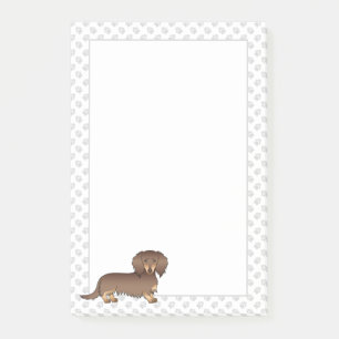 Post-it® Chien Dachshund à longs poils chocolat et fauve &