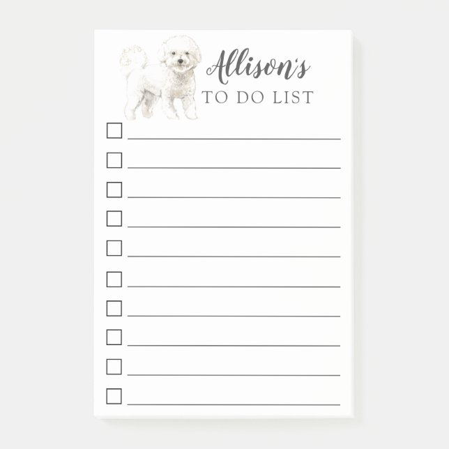 Post-it® Chien de Bichon Frise personnalisé pour faire la (Devant)