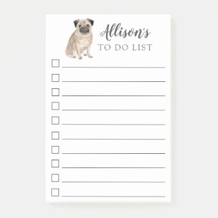 Post-it® Chien de carlin personnalisé pour faire la liste