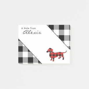 Post-it® Chien de Dachshund Plaid